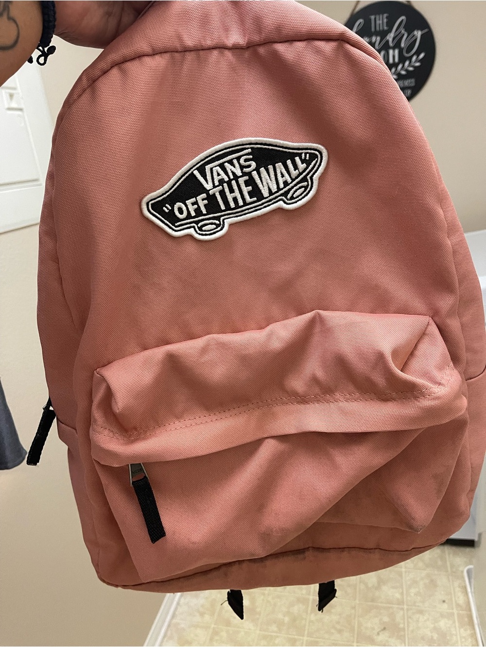 Vans Dusty Rose Backpack with Black Logo Patch
